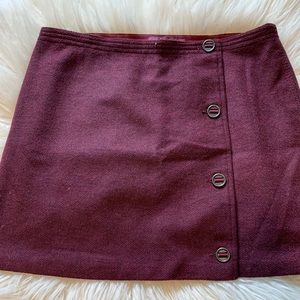 Prana purple woven skirt with buttons size 10